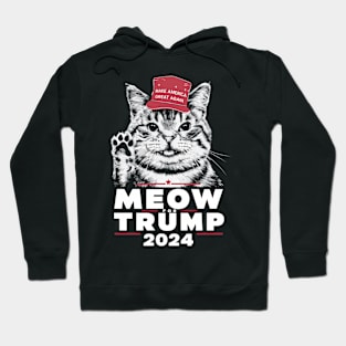 Meow For Trump Election America Cat 2024 Hoodie